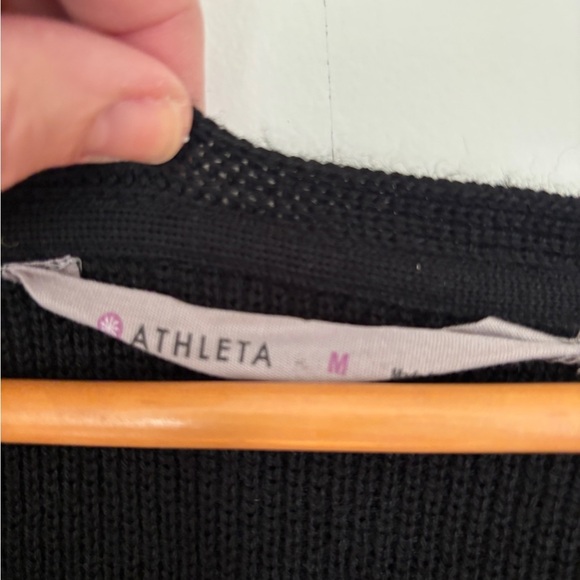 Athleta black womens v neck sweater size medium - Picture 2 of 4